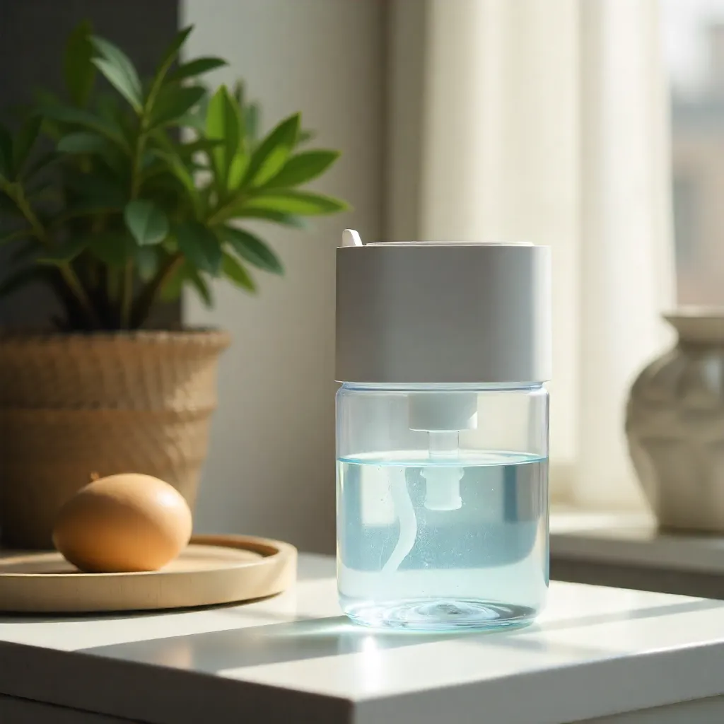 Clear filtered water pouring